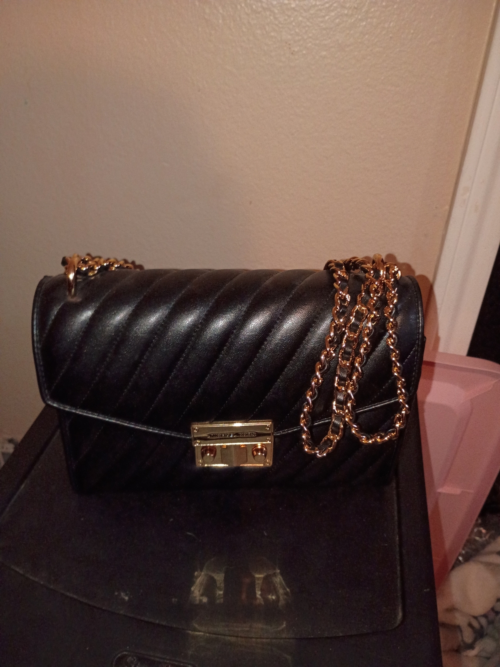 Michael Kors Black Quilted Shoulder Bag